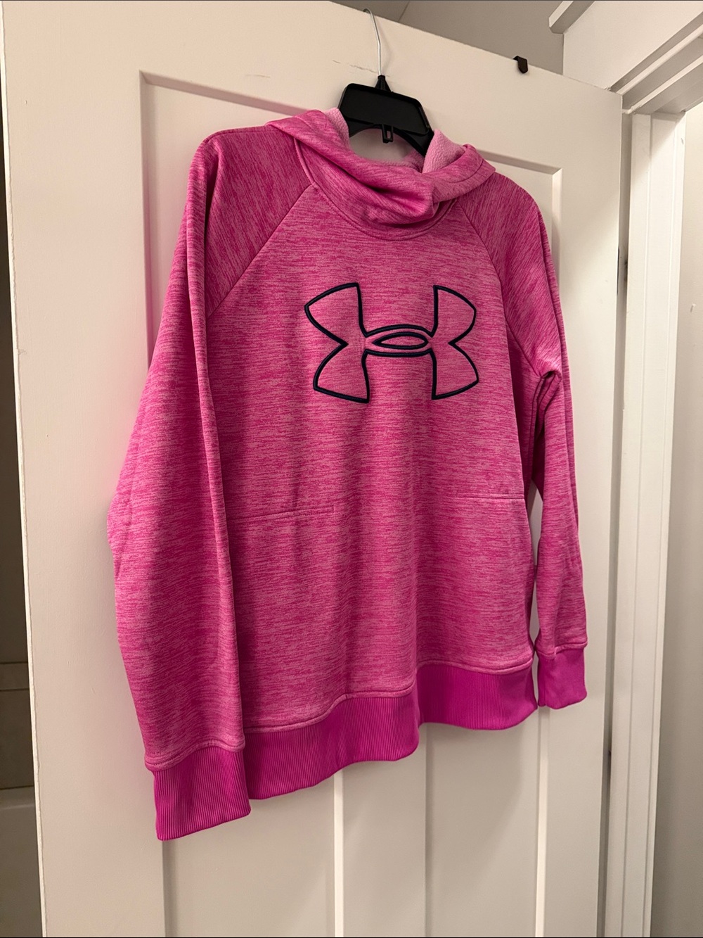 Under Armour Women's Heathered Pink Pullover Hoodie with Logo